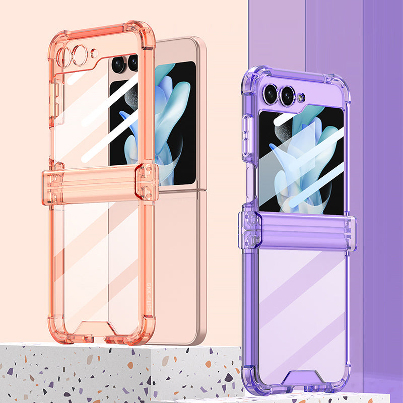 GKK For Samsung Galaxy Z Flip5 5G Hinge Protection TPU Case Reinforced Corners Phone Cover with Small Screen Protector GKK For Samsung Galaxy Z Flip5 5G Hinge Protection TPU Case Reinforced Corners Phone Cover with Small Screen Protector